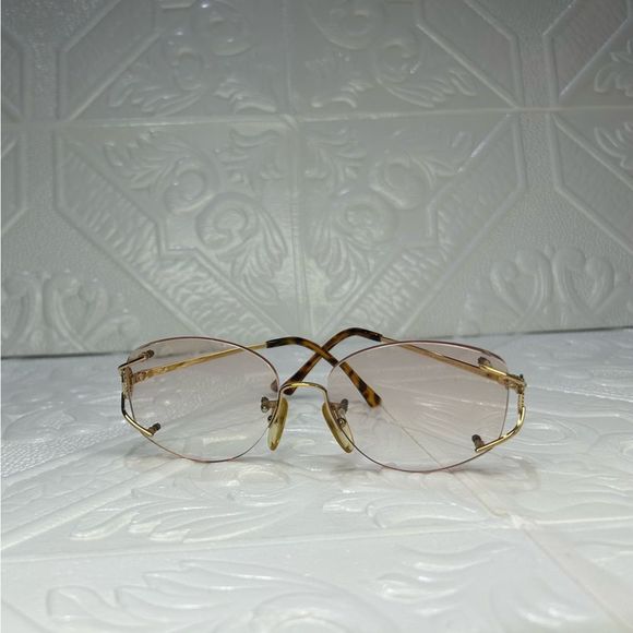 Christian Dior VINTAGE Gold Frame Reading Glasses Rose Gold Mirror - Picture 10 of 15